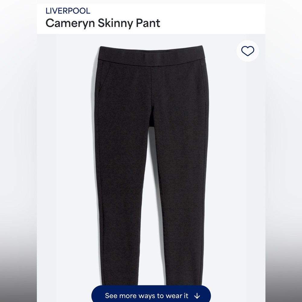 Liverpool Jeans Company size 6 pull on pant black